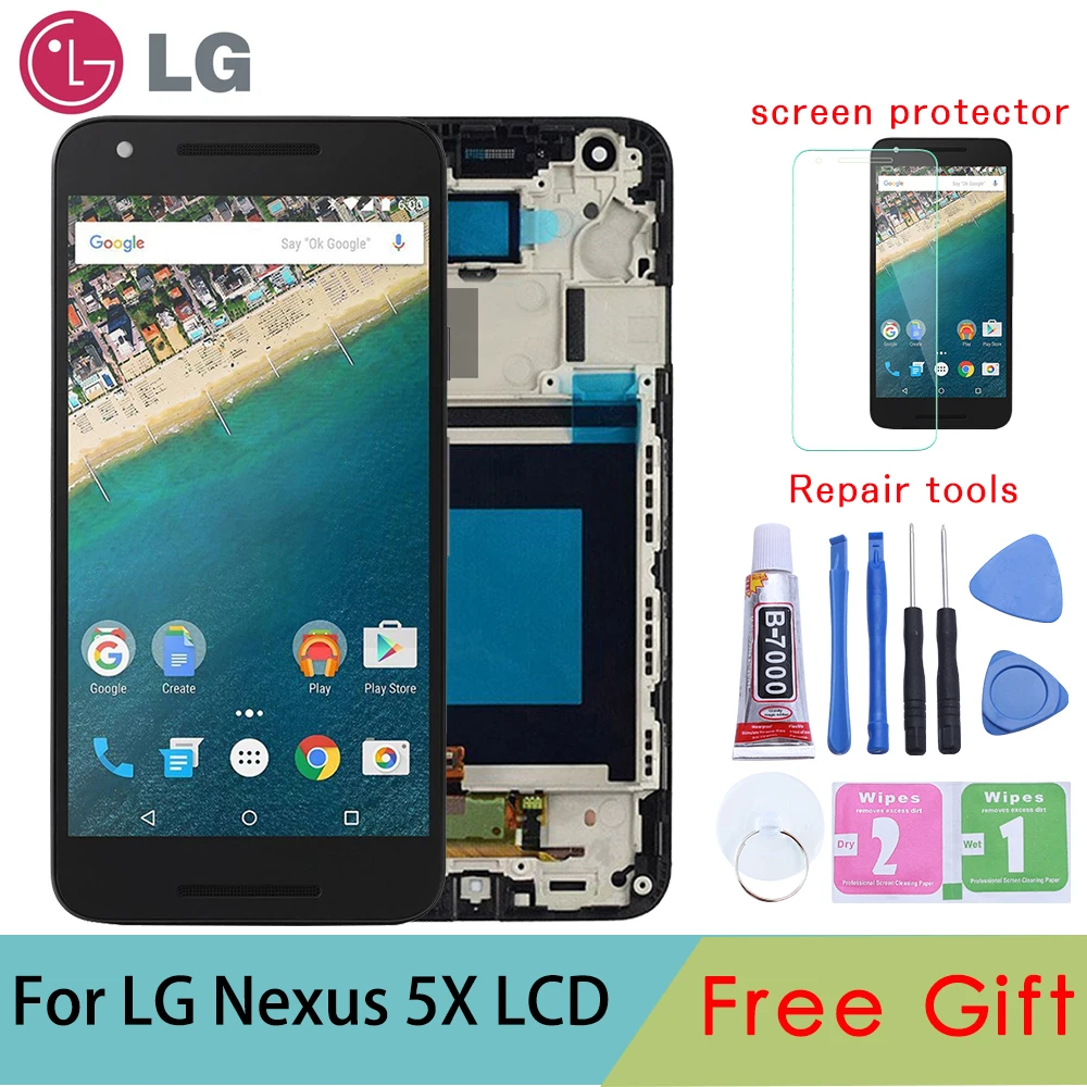 5.2" For LG Google Nexus 5X LCD With Frame H790 H791 Display Touch Screen Digitizer Replacement display | Мобильные телефоны и
