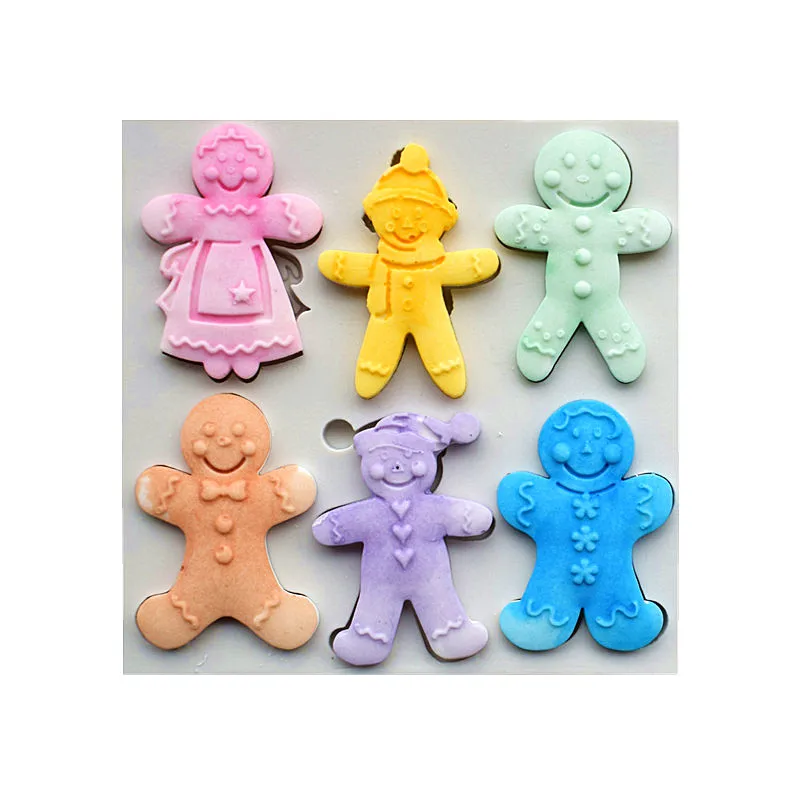 6 печенье куклы силиконовые формы Рождественский сахарный для пирожных
