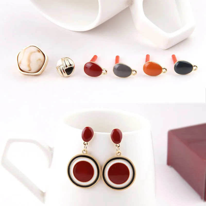 4 предмета модные серьги с эмалью подвески латунная фурнитура Diy Подвеска