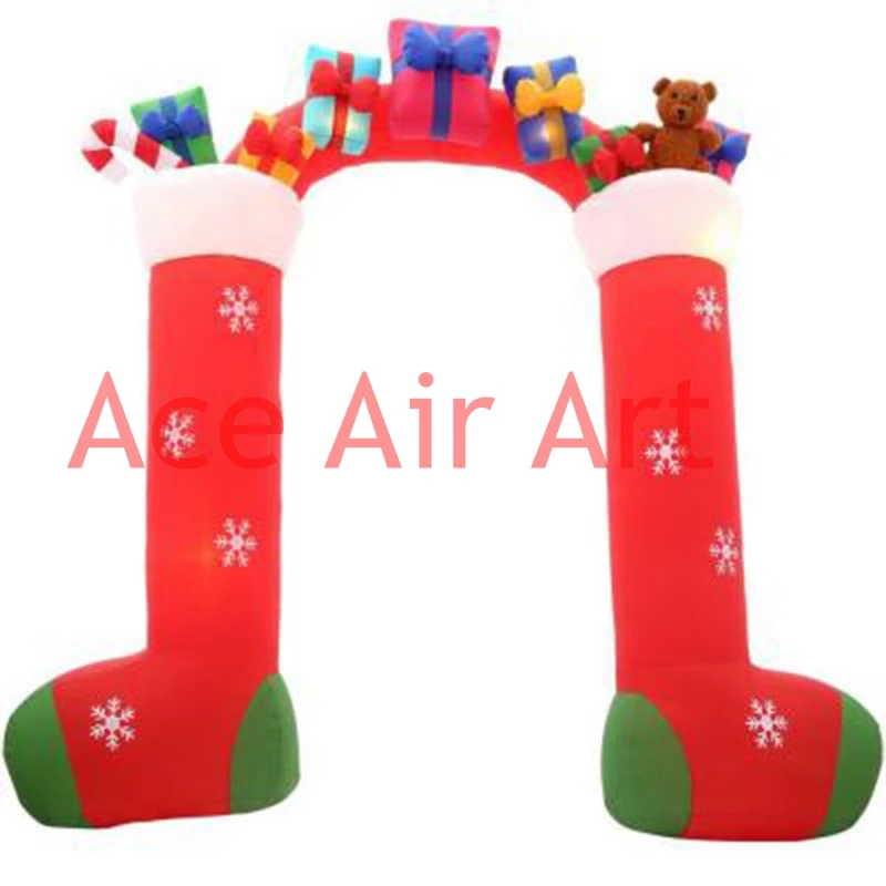 

free standing archway Christmas prop with kind of gifts for holiday