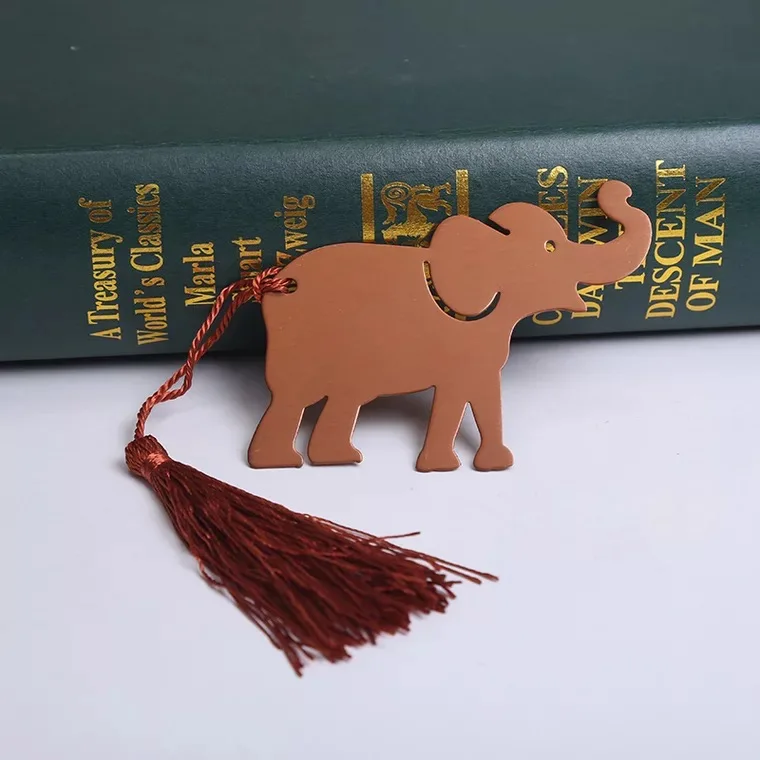 50pcs/lot Indian wedding gifts of metal elephant bookmark with tassel in gift box baby showers souvenirs | Дом и сад