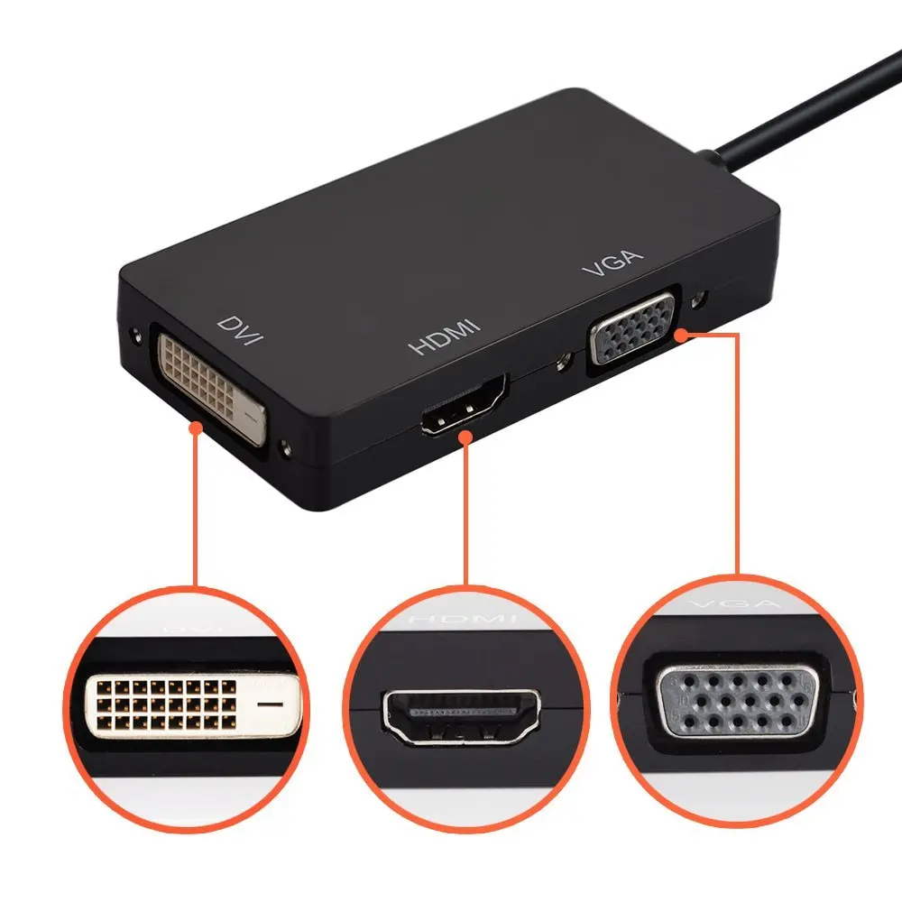 Fastsnail Mini display port (3 в 1) к HDMI/DVI/VGA кабель адаптер для Macbook|mini displayport|display portvga |