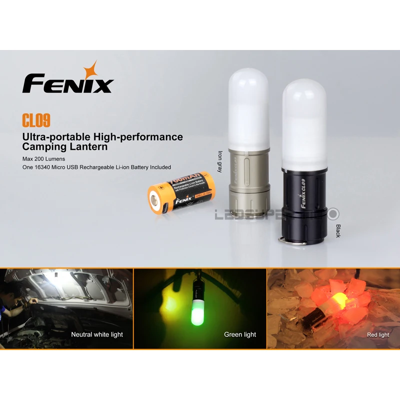 Fenix CL09 ультра-портативный высокопроизводительный походный фонарь с оригинальным ARB-L16-700 U литий-ионным аккумулятором