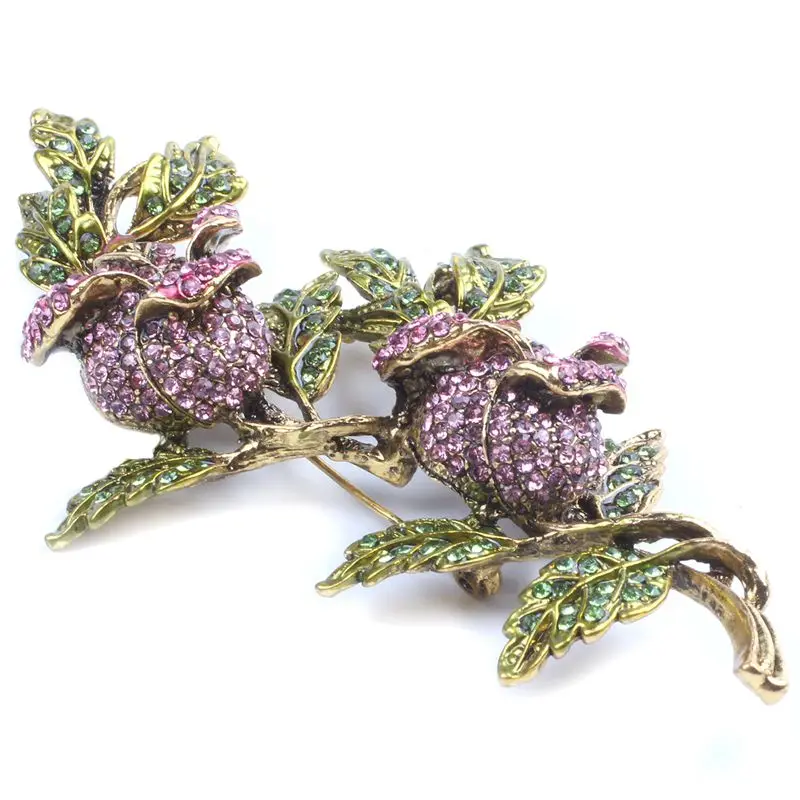 Сплав Роза цветок дерево ветка листья винтажные модные ювелирные изделия