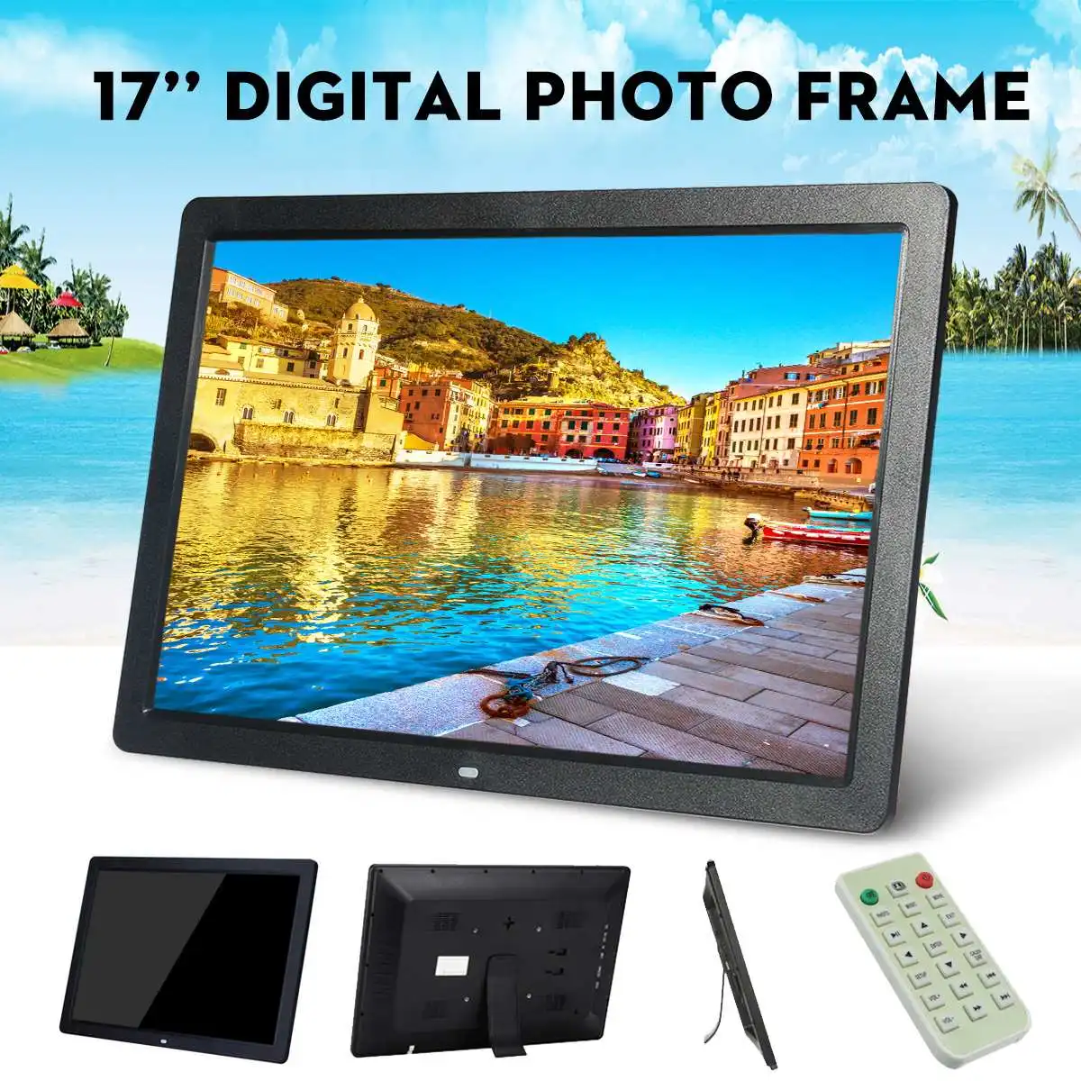 17 inch HD Digital Photo Frame Gallery Advertising Machine with Remote Control 1440*900 LED Screen Electronic Picture Album