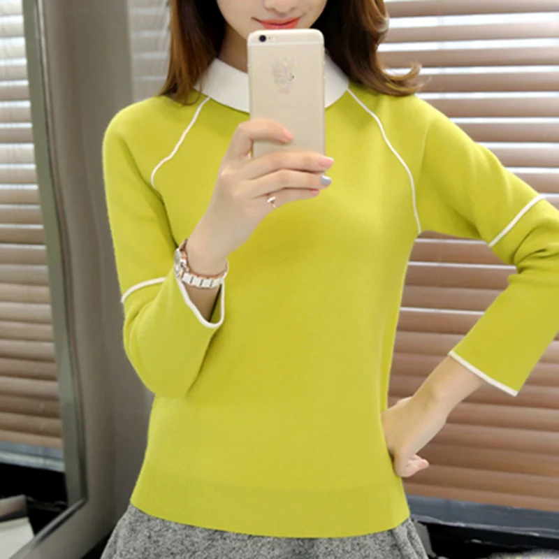

High Quality Pure Colors Autumn Winter new Korea Style Women Fashion Outwear Pullovers Knitted Cashmere Sweater Lady Female Tops