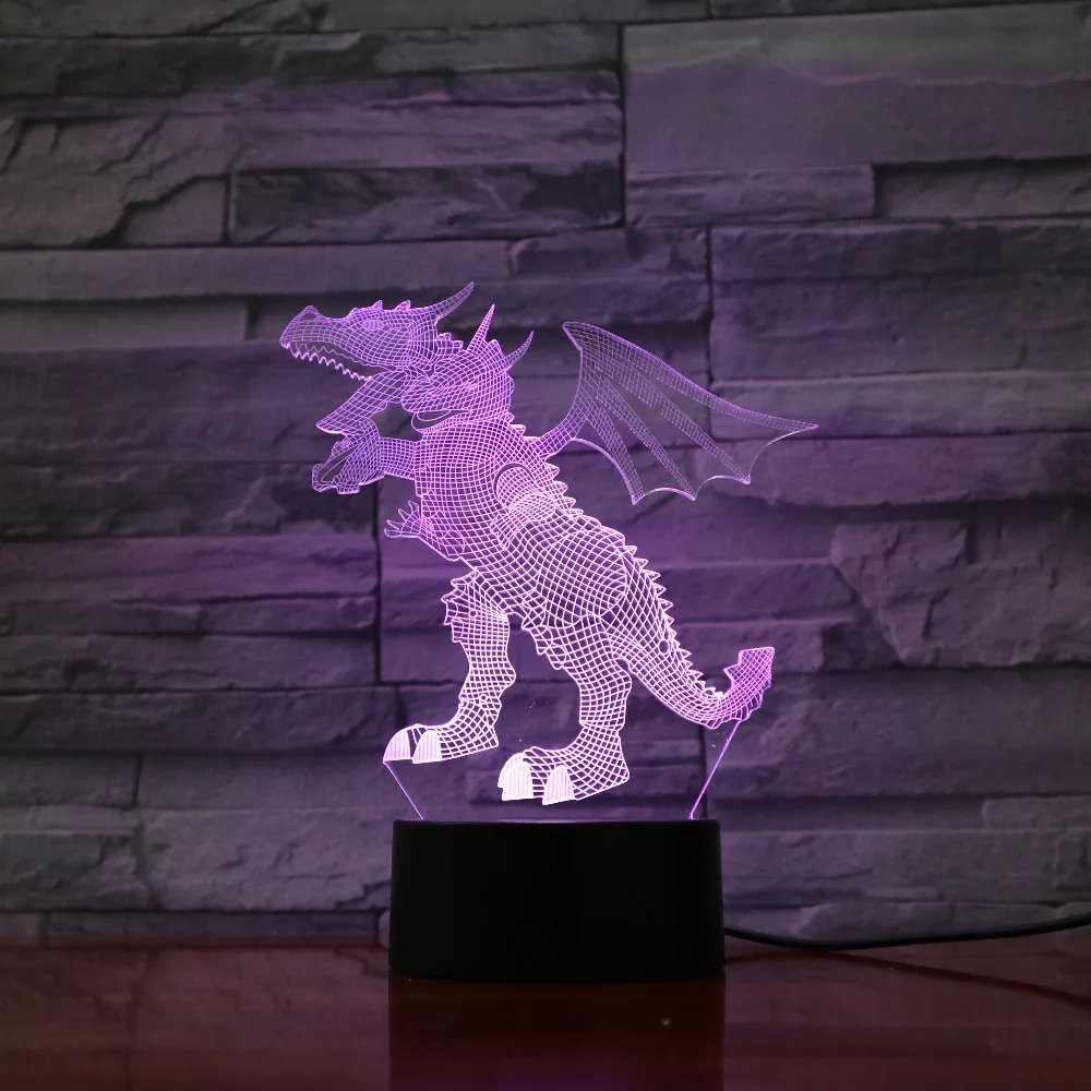 Летать динозавров 3D Светодиодный лампа 5В USB LED настольная ночник акриловые лава