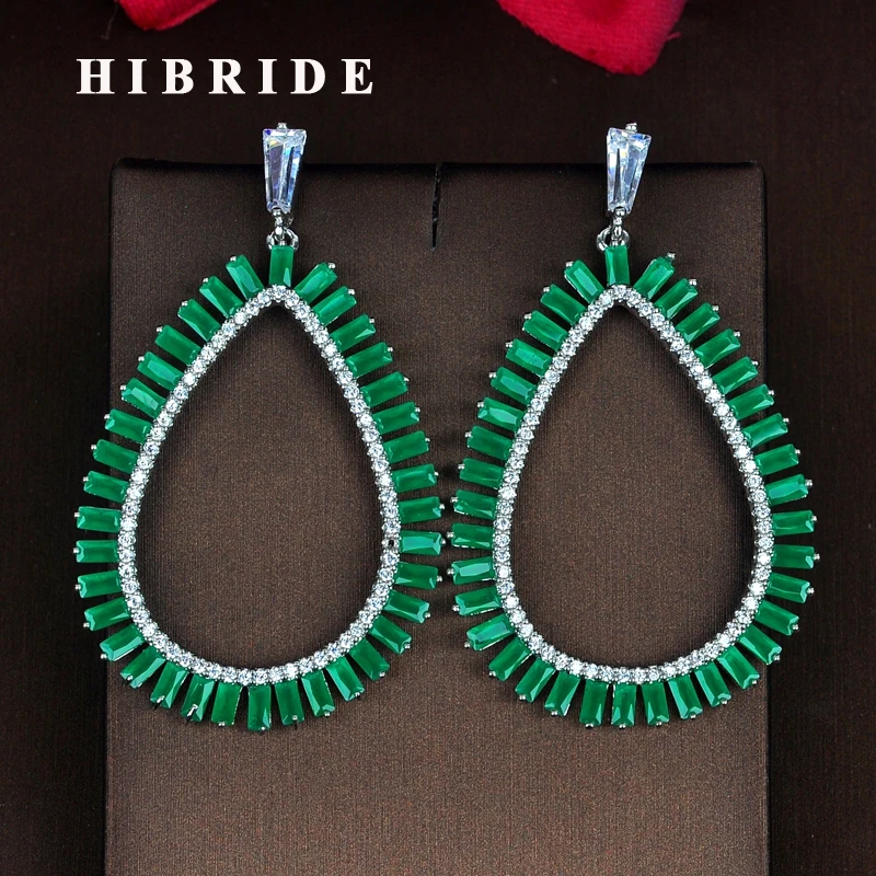 Новые Модные Зеленые Серьги-подвески HIBRIDE серьги в богемном стиле для женщин