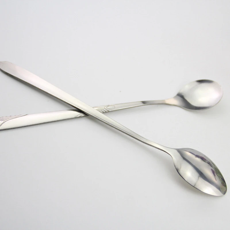4 шт./компл. ложки с длинными ручками из нержавеющей стали для чая и кофе
