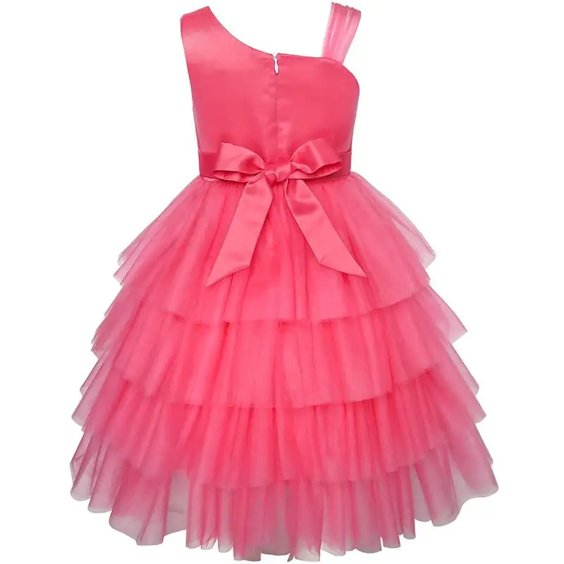 Sunny Fashion платья для девочек платье Арбуз Многоуровневое Цветок Танец Мяч