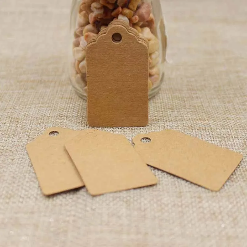 Wedding Favor Gift 100pcs Packaging Labels Paper Hang Tags Kraft 3*5cm DIY Food Label Christmas Decoration for Party | Дом и сад