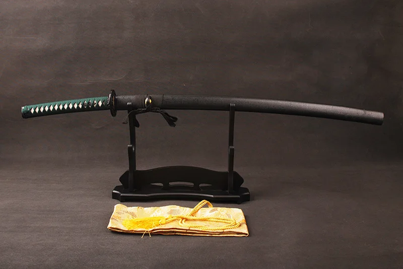 

Sharpened Japanese Samurai Sword Katana Folded Steel Blade with Long Hi Espada Full Tang Can Cut Bamboo Metal Home Decoration