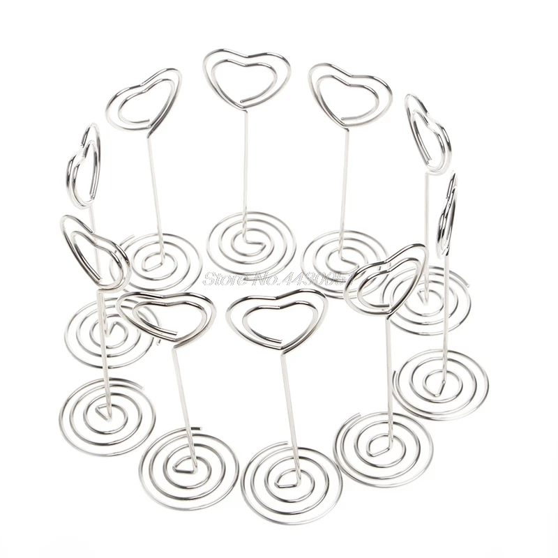 10 шт./компл. место держатель для карт сердце Форма зажимы свадебной стол фото Memo