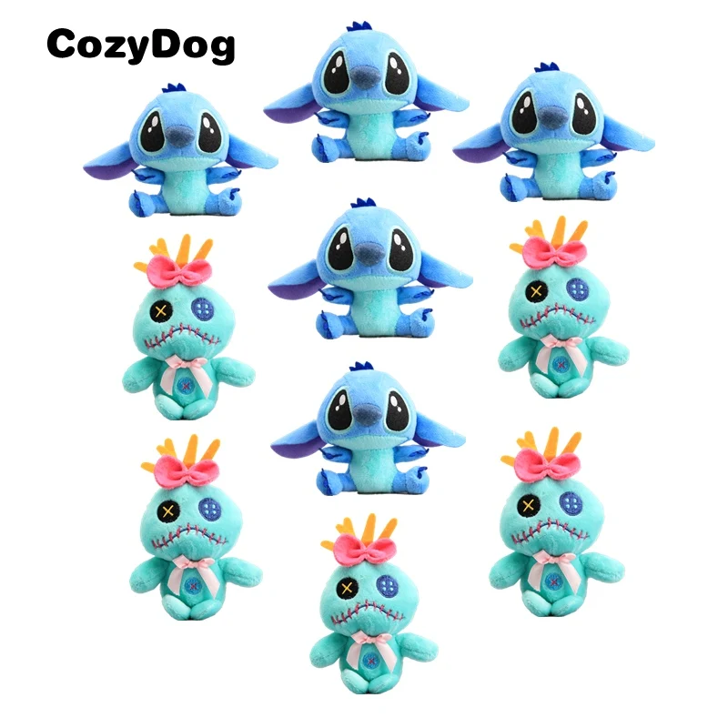 5 Stitch 5 Scrump 10 шт./партия Лило и Стич плюшевый брелок стежка Ангел скрумп фигура мягкая подвеска игрушки для детей Высокое качество - Цвет: 5 Stitch 5 Scrump