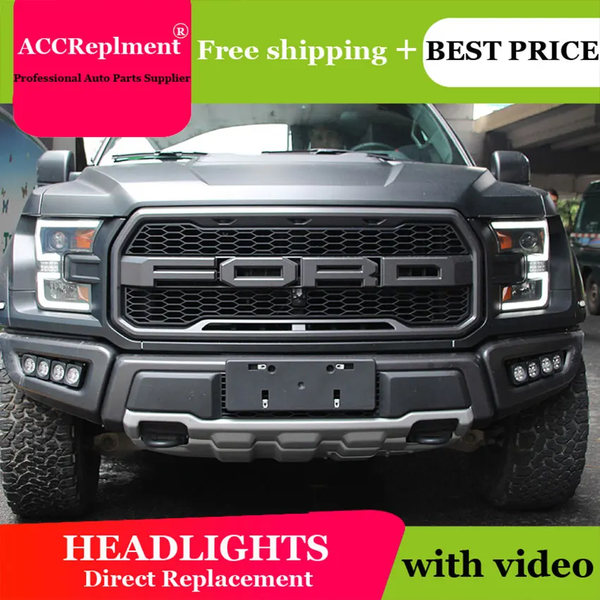 Авто освещение стиль светодиодные фары для Ford F150 2015 2017 сигнал LED H7 hid Биксеноновые