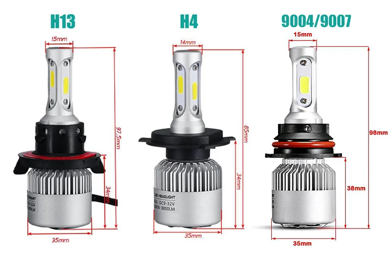 S2 H1 H3 H4 H7H11 9005 9006 9012 Cветодиодные лампы для авто фары led лампа ходовые огни лед диодные лампы для авто автомобиля лампы 72Вт 8000LM 6500 К супер яркий все-в-одном Foglight светодиодный налобный фонарь