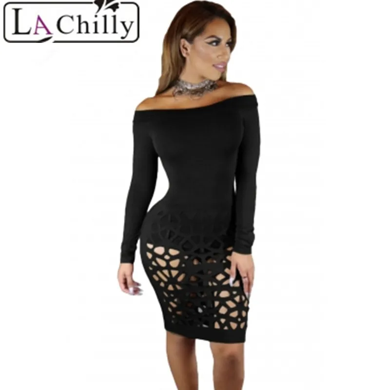 La Холодно Розовый С Длинным Рукавом Плеча Выдалбливают Боди dress lc64215 club winter партии