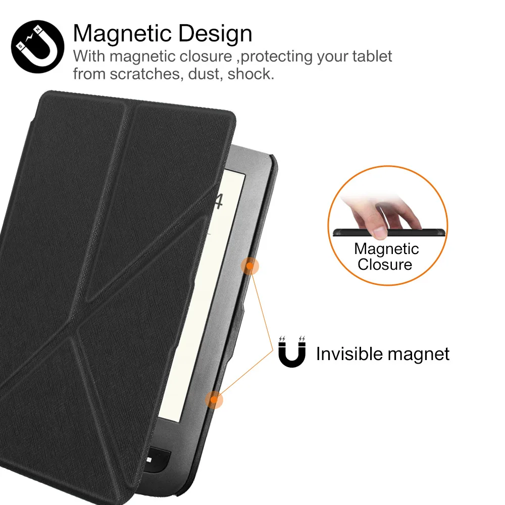 Чехол-подставка из искусственной кожи для Pocketbook touch lux 626/624/615/625/626 plus защитный