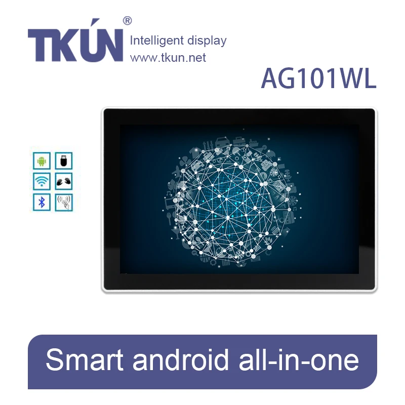 TKUN 10 1 дюймовый android емкостный сенсорный Все-в-одном аппарат AG101WL A83
