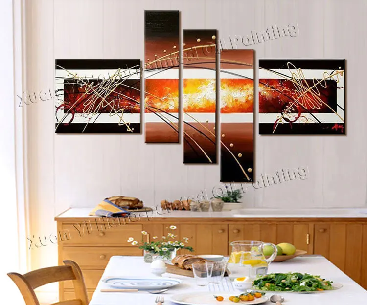 Высокое Качество ручная роспись Группа Триптих настенные картины Домашний Декор