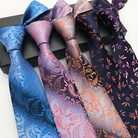 2018 new silk 8 cm stripe floral tie for wedding party holiday gifts