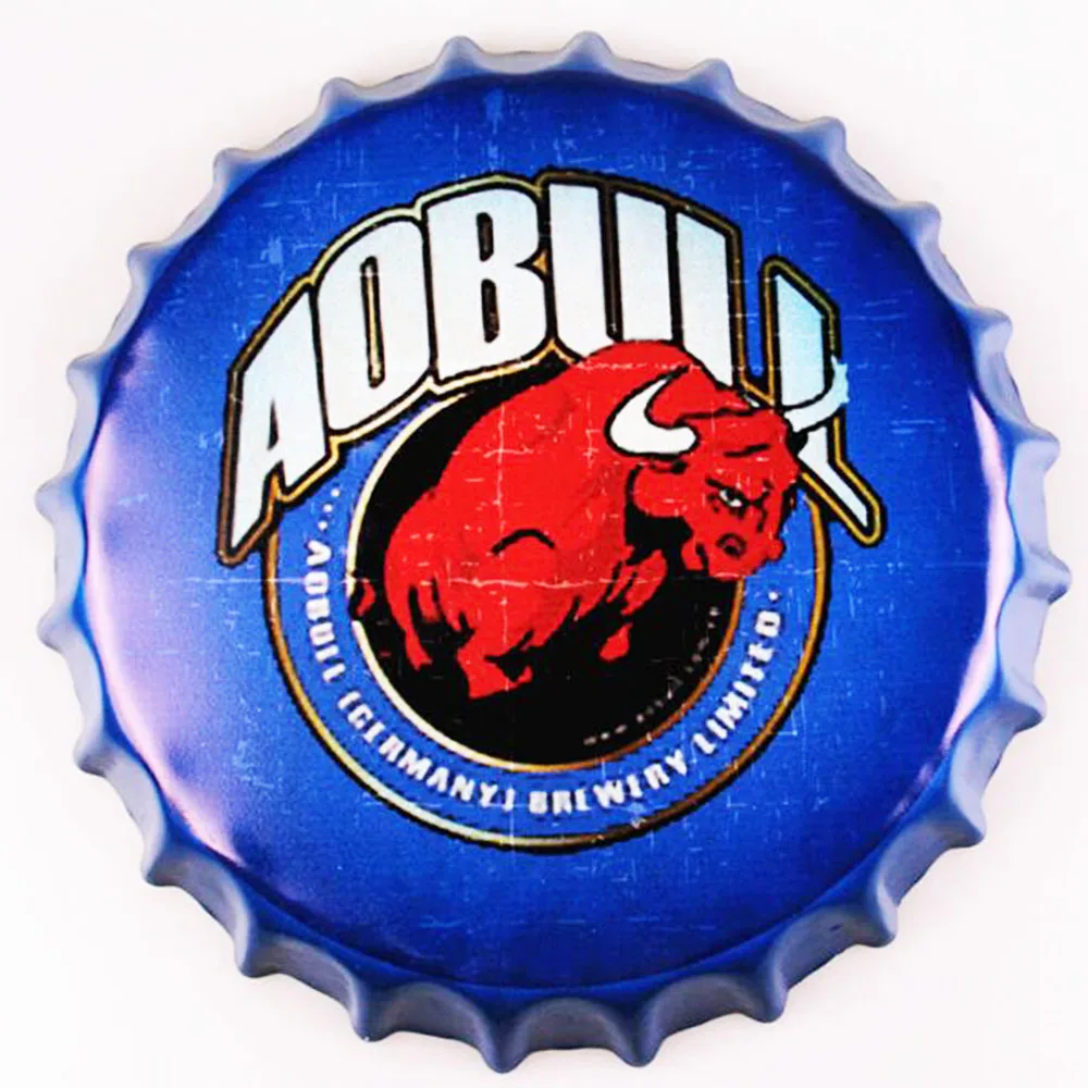 Металлические жестяные знаки в виде крышки для бутылки 35 см декоративные тарелки