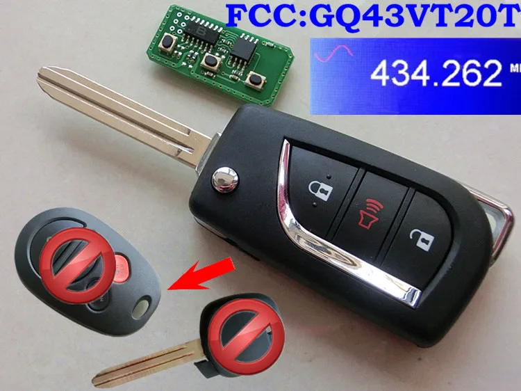 RMLKS Floding Flip 3BTN дистанционный ключ брелок 433 МГц с чипом 4D67 72G H подходит для Toyota Sienna