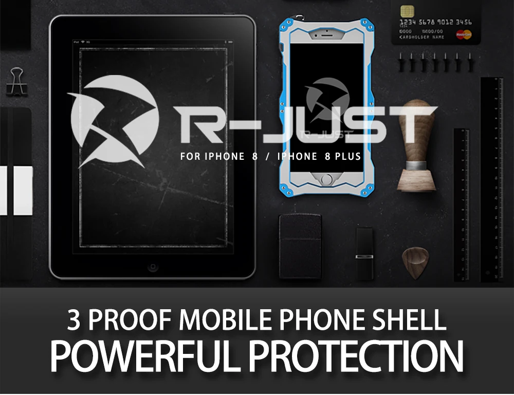 Для Iphone 11 Pro Max X XS XR XS MAX R-JUST Gundam Armor Life водонепроницаемый противоударный алюминиевый металлический мощный чехол