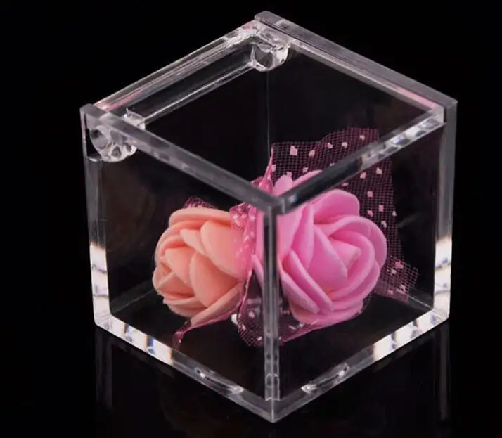 200pcs Food Grade Clear Plastic Square Box Candy Flip Transparent Gift Packing Case Wedding Favor Souvenirs SL4001 | Дом и сад
