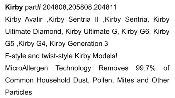 Cleanfairy пылесос сумки подходит для Кирби сентрия универсальный мешок F Стиль микрон Магия Hepa белая ткань мешок Упаковка Из 6