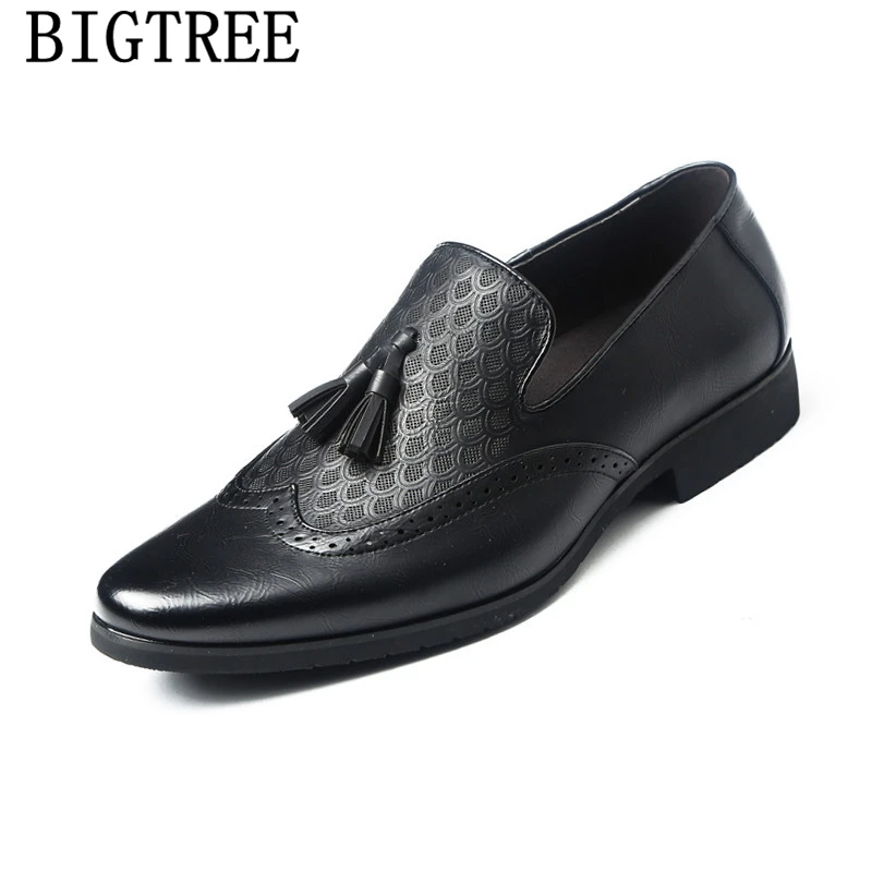 Броги мужские кожаные строгие туфли классические Лоферы свадебные Erkek I Zapatillas De