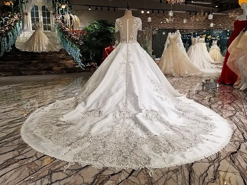 2018 Vestido De Noiva белое высококачественное Модное бальное свадебное платье с жемчугом