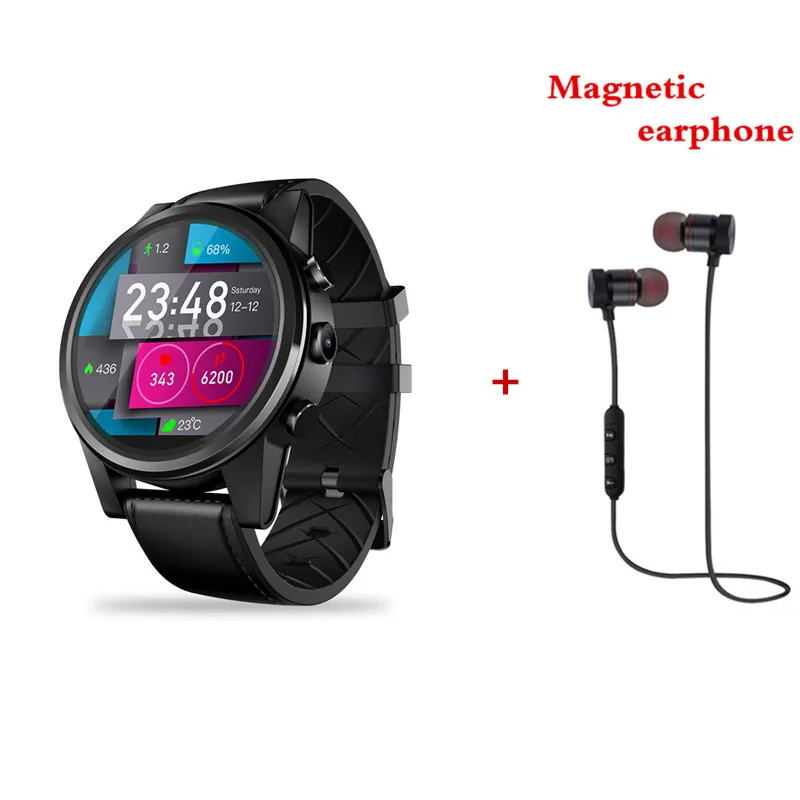 Модные часы Smart Watch мужчин zeblaze Thor 4 PRO 4g gps Bluetooth SmartWatch Android 7,1 5MP Камера 600 mah mp3/MP4 плеер pk KW88 Z28 - Цвет: black  add  headset