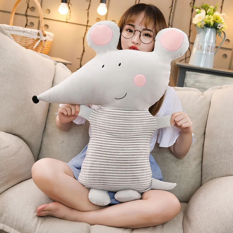 Mouse Специальный подарок из мультфильма вниз хлопок мышь чучела животных одевать лиса носорог подушка мышь носорог игрушка, лиса плюшевая - Цвет: Mouse