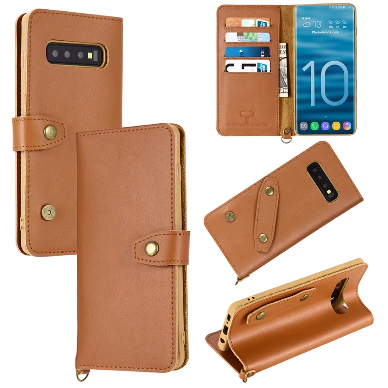 Для samsung galaxy S10 plus S10E G973 G970 G975 S10P + кожаный чехол с откидной крышкой для телефона