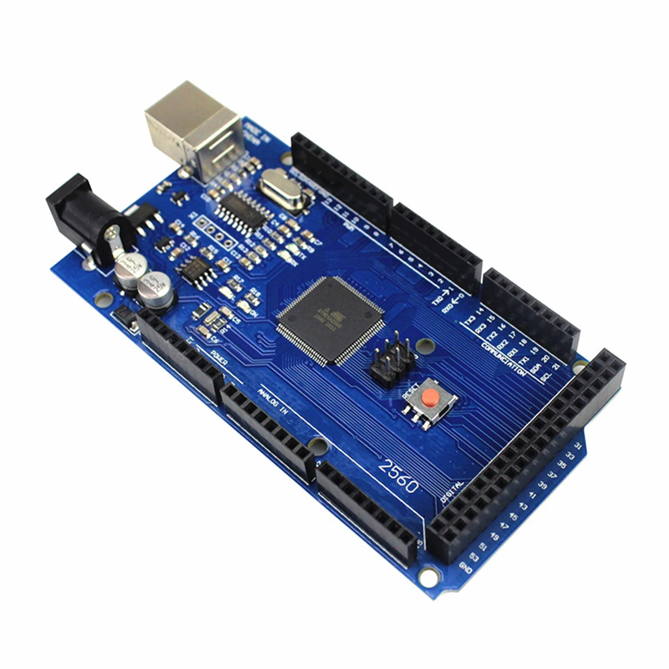 MEGA-blue Мега 2560 R3 CH340G/ATmega2560-16AU MicroUSB. Совместимость для Mega 2560 с Загрузчиком(синий/черный) для Arduino - Цвет: MEGA-blue