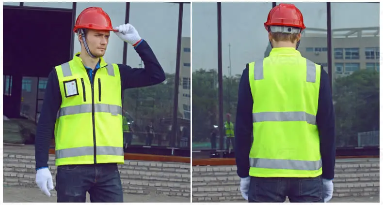 SFVEST HI VIS жилет светоотражающий жилет Эластичный Оксфорд ленты мотоциклетный жилет с ID карманами мужские
