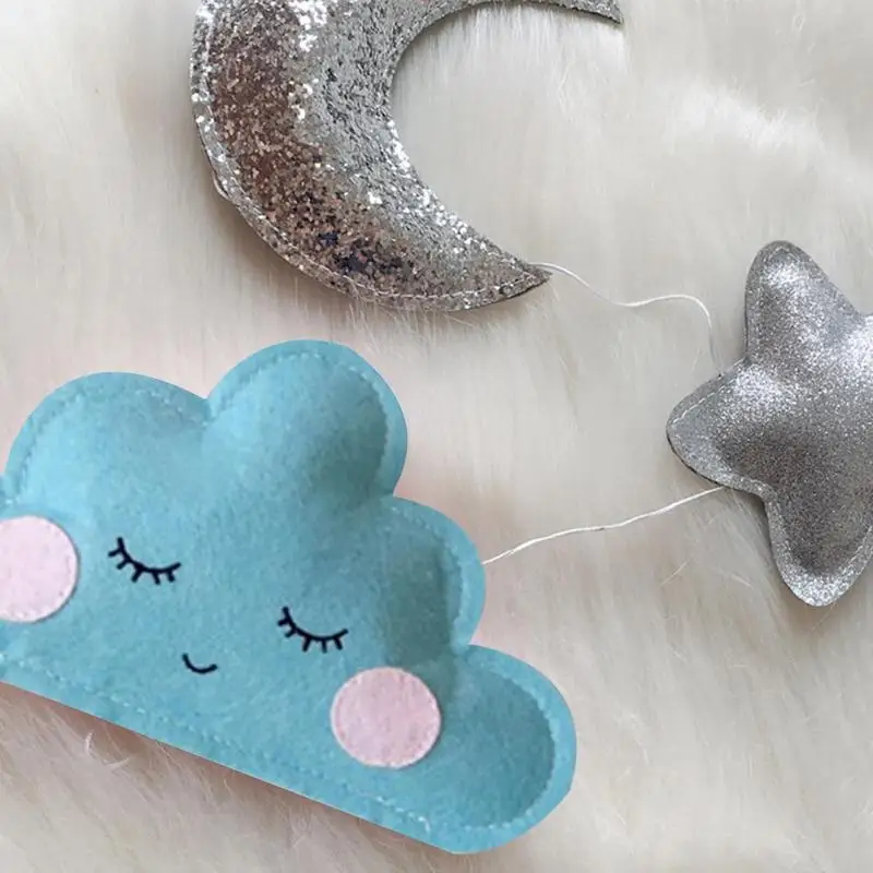 

1PC Star Moon Clouds Garlands String For Kids Room Decoration Wall Hanging Ornament Pendant Pull Flower Photo Props