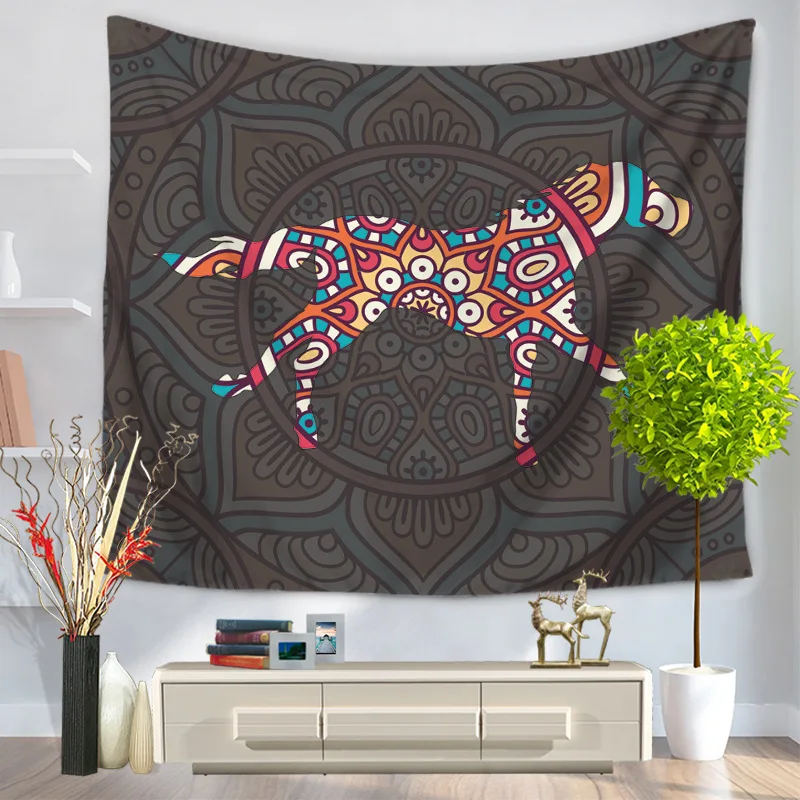 Животный узор гобелен Пикник коврик для йоги полиэстер настенный домашний декор