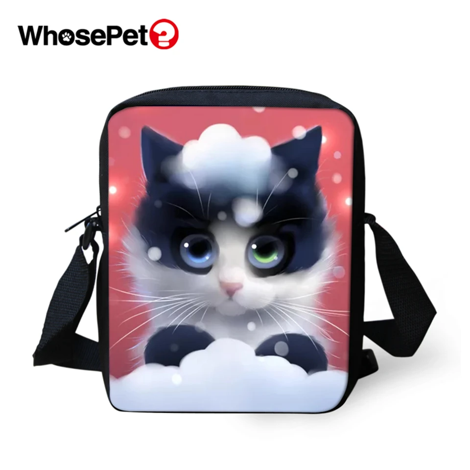 WHOSEPET женские сумки-мессенджеры с мультяшными кошками принтами животных через
