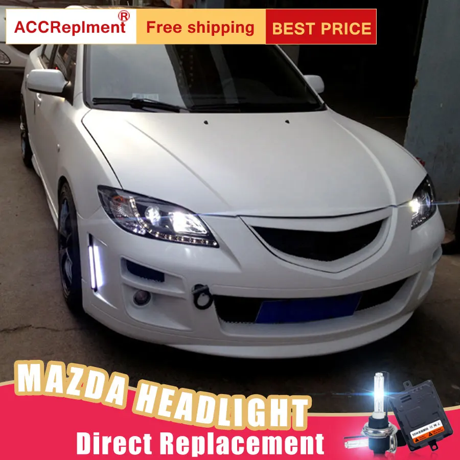 2 шт. светодиодный фары для Mazda 3 2006-2012 светодиодный автомобильный фонарь ангельские глазки ксенон HID комплект Противотуманные фары светодиодный дневные ходовые огни