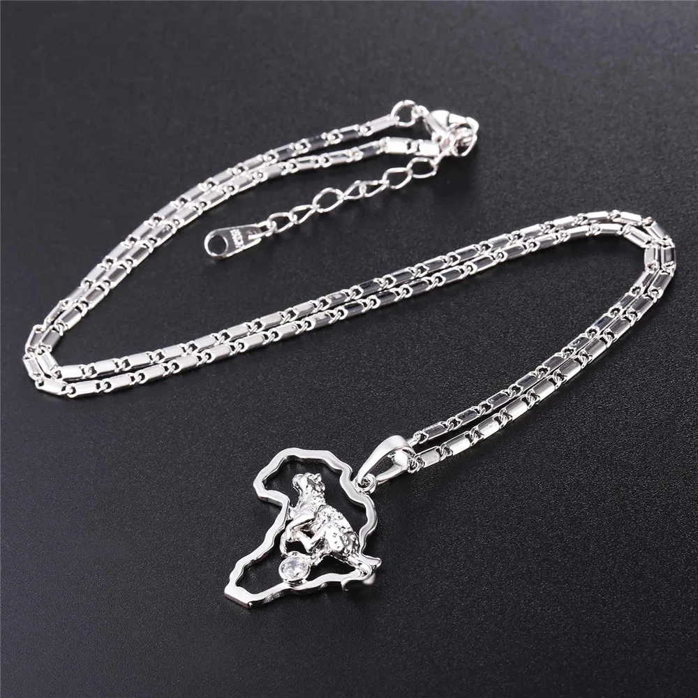 U7 Позолоченный Леопард Кулон С Цепочкой Мужчины Женщины Африканские Ювелирные