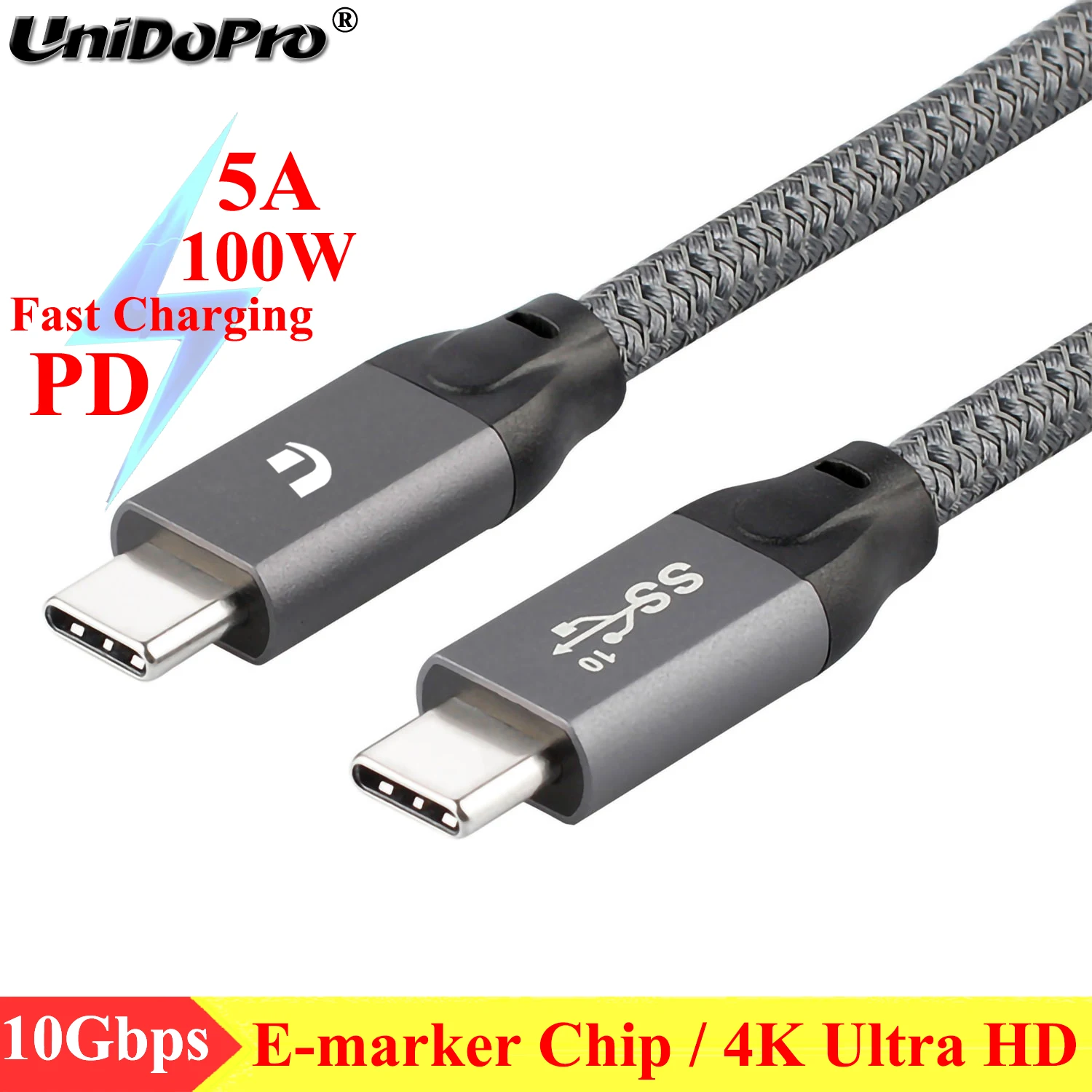 5FT USB 3.1 Gen2 [ 5A 100W 10Gpbs E-Marker IC ] Type-C to C PD Cable for OnePlus 8 7 / Pro 6T 6 Phone Fast Charger & Data Sync |