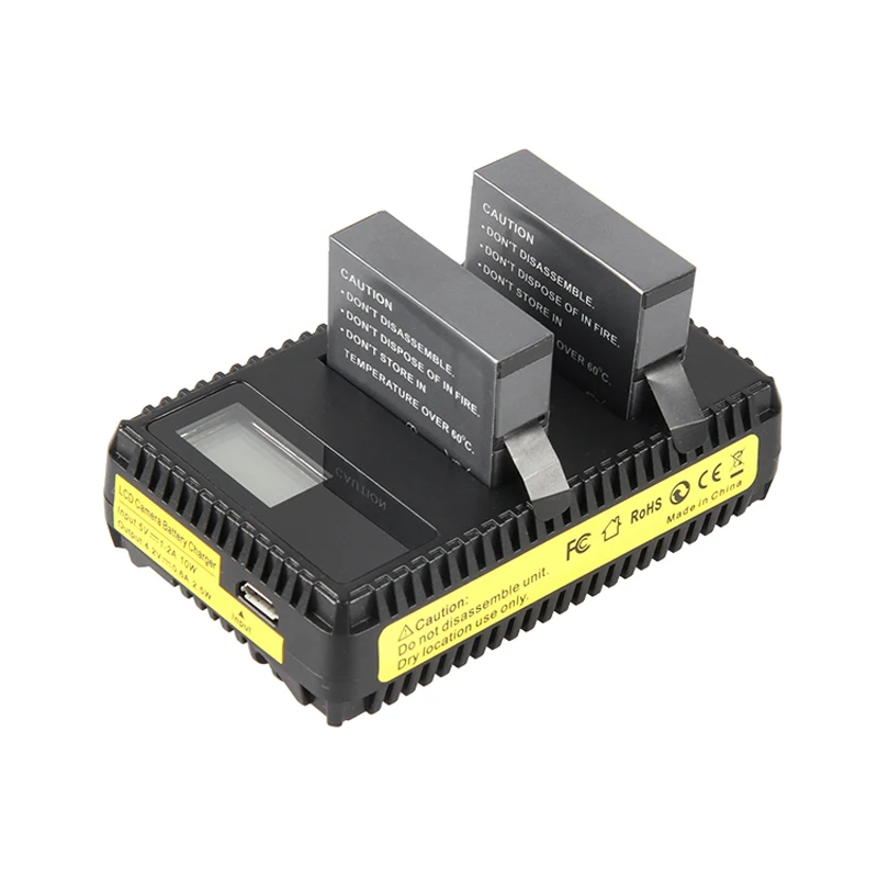2 шт. 1600 мАч Go pro Hero4 батарея+ AHDBT-401 светодиодный USB двойное зарядное устройство для GoPro HERO 4 Экшн-камера сменный аккумулятор