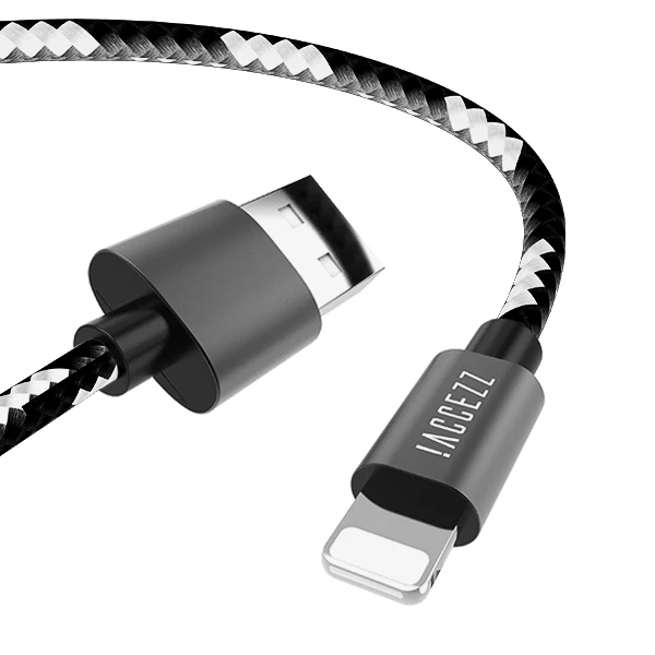 Black ACCEZZ для Apple, нейлоновый USB кабель для iphone X, XS, MAX, XR, синхронизация данных, телефон для iphone 8, 7, 6S Plus, a, зарядный шнур, линия зарядного устройства - Цвет: Black