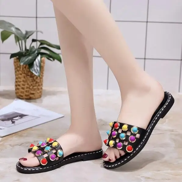 Новые шлепанцы разных цветов летние пляжные сандалии модные женские уличные тапочки домашние шлепанцы без шнуровки размера плюс 35-40* 355