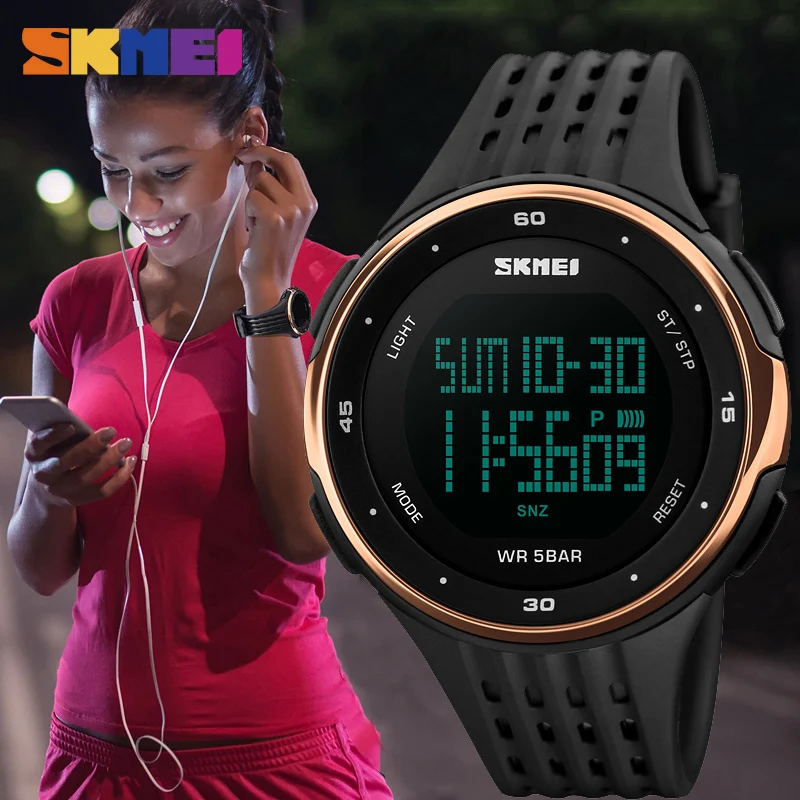 SKMEI 1219New спортивные часы женские для бега водонепроницаемые до 50 м полный
