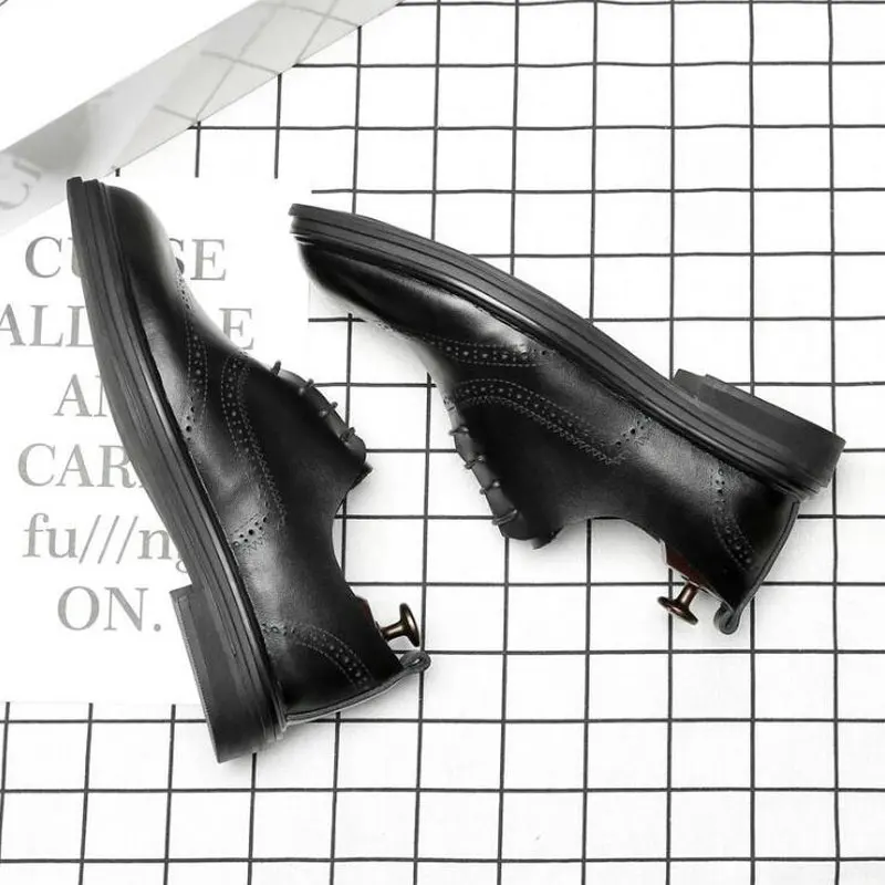 Lace Up Designer Luxury Men Shoes Fashion Leather Dress Pointed Toe Bullock Oxfords For LF-73 | Обувь