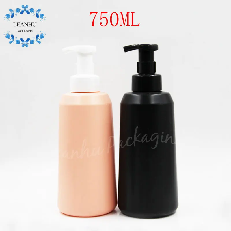 750ML Plastic Foam Bottle , 750CC Pink / Black PET Bottle , Shampoo / Cleanser Packaging Bottle , Empty Cosmetic Container