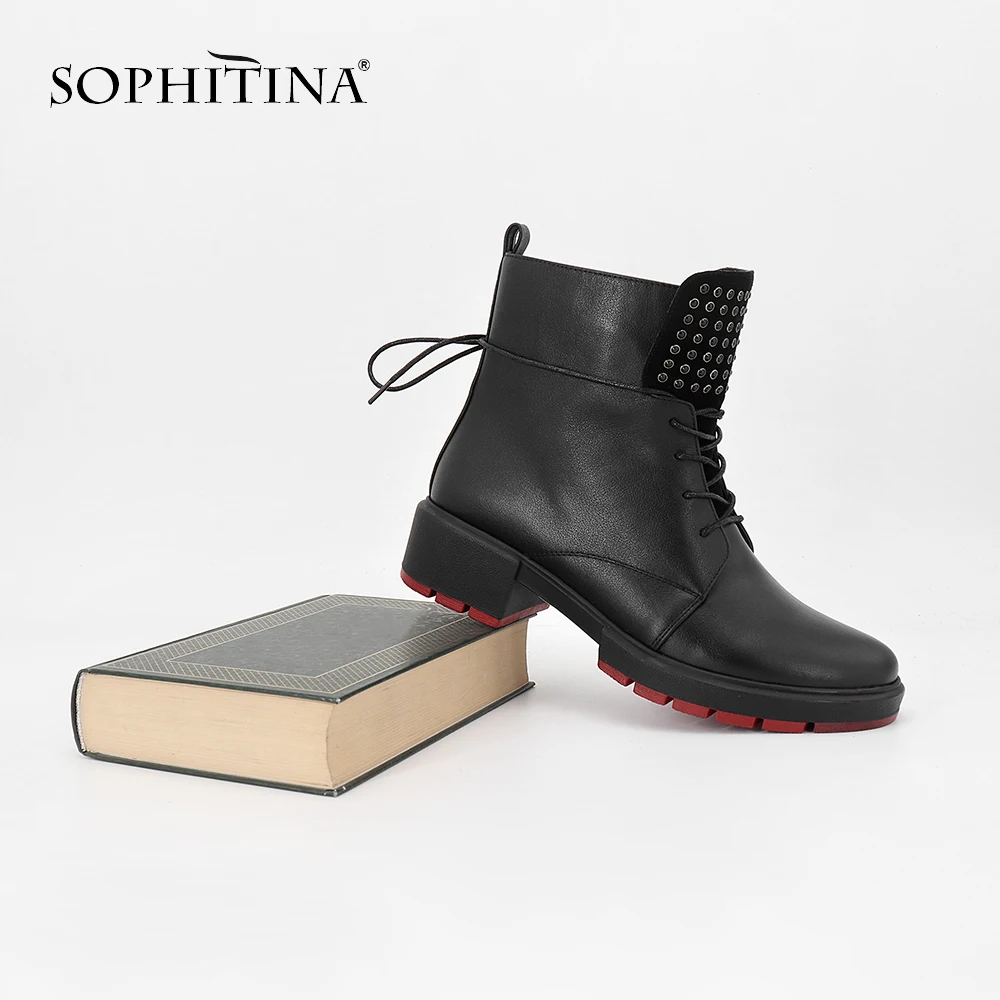 SOPHITINA/Новые женские ботинки из натуральной кожи и замше подкладка ворсина.Легкие